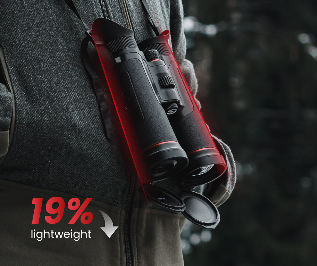 Guide TN650L thermal binocular slim body design — TN MUO 2.0 platform is approximately 20 percent lighter than the previous generation
