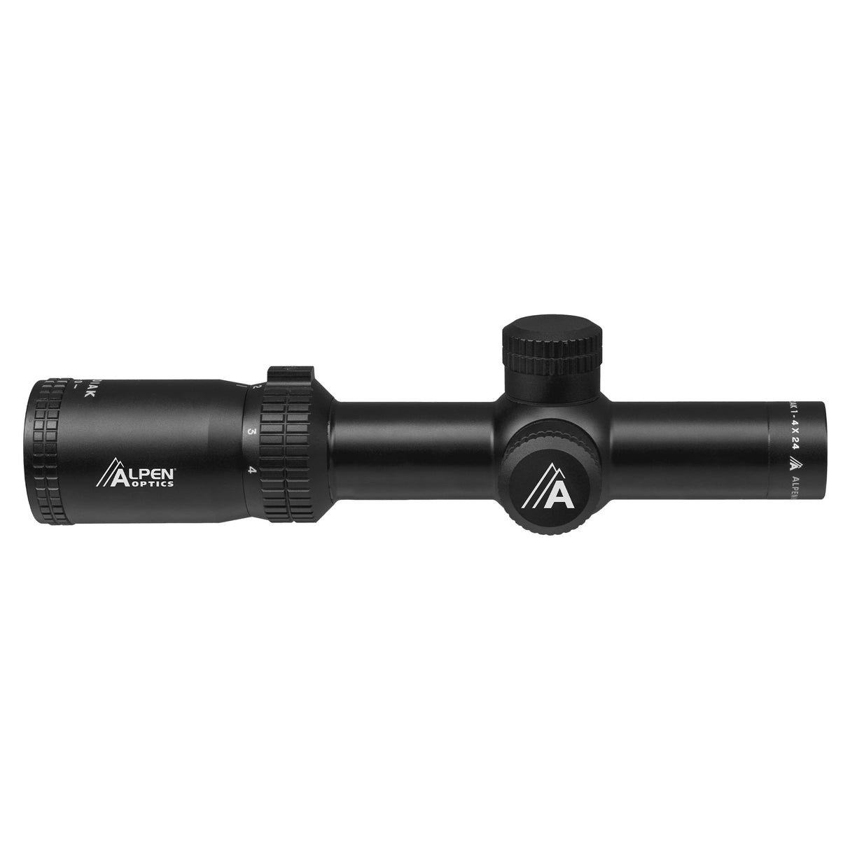 Alpen Kodiak 1-4x24 close-up of the magnification ring spanning true 1x to 4x
