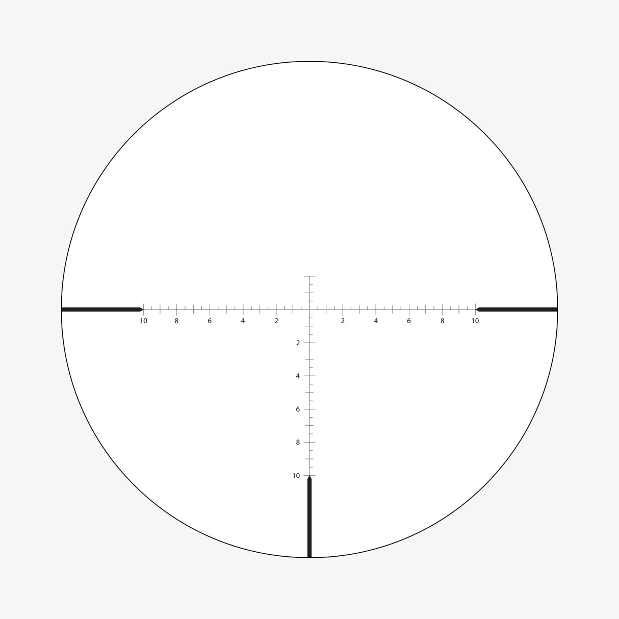 BLR2 SFP MOA reticle diagram showing fine crosshair with 0.5 MOA hash marks and 0.075 MOA center opening