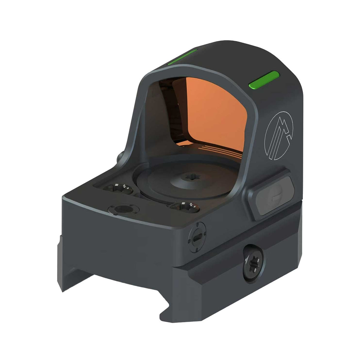 Alpen Argus Sub-Compact red dot viewed head-on showing the open emitter window and aluminum housing