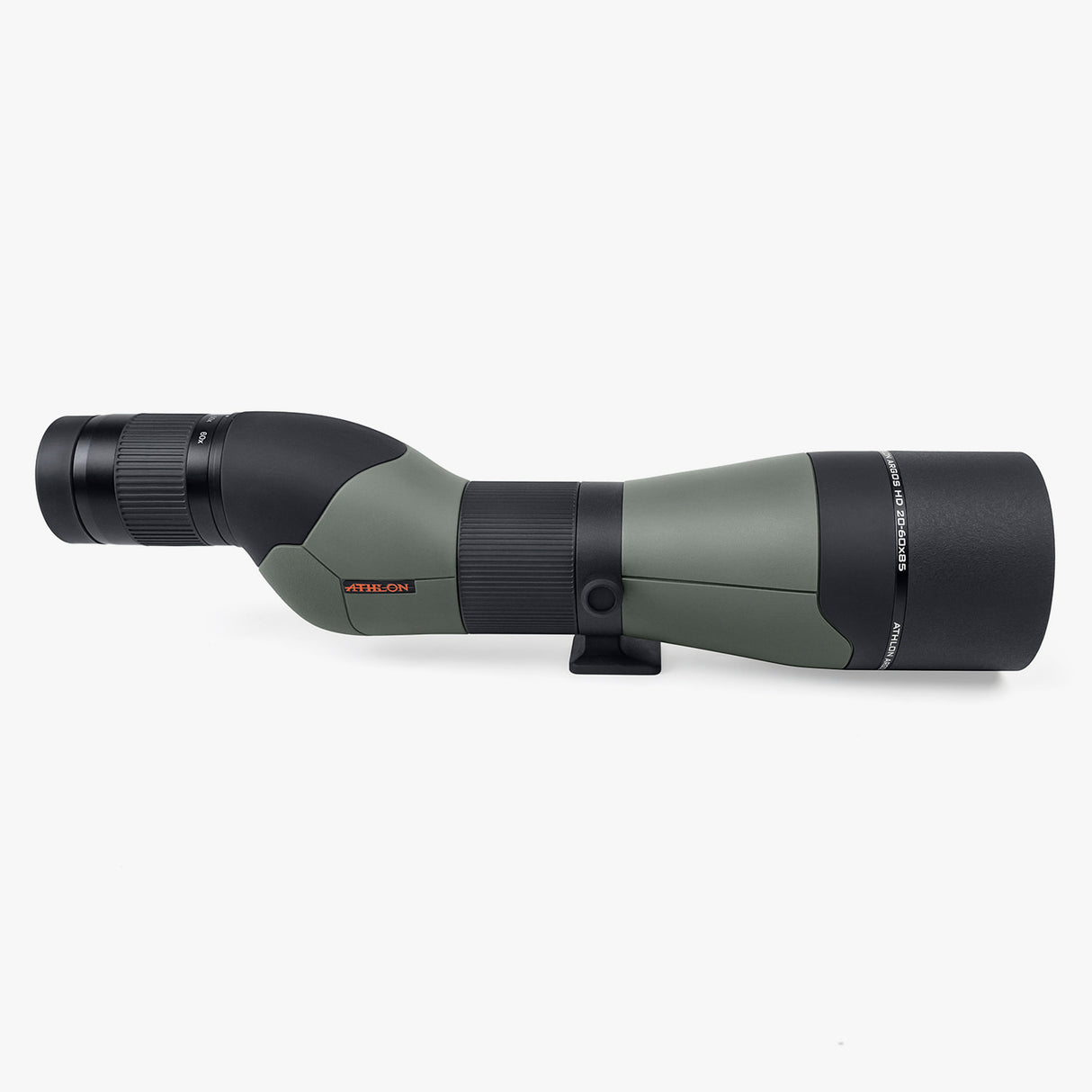 Athlon Argos HD 20-60x85 straight side profile showing 85mm objective lens and mounting collar