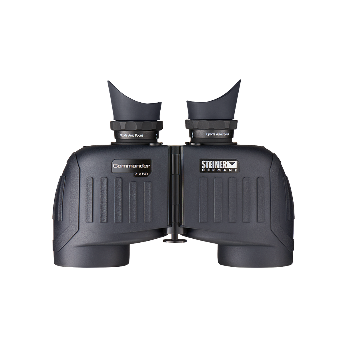 Steiner Commander 7x50 marine binocular, front view showing Sports Auto Focus eyecups