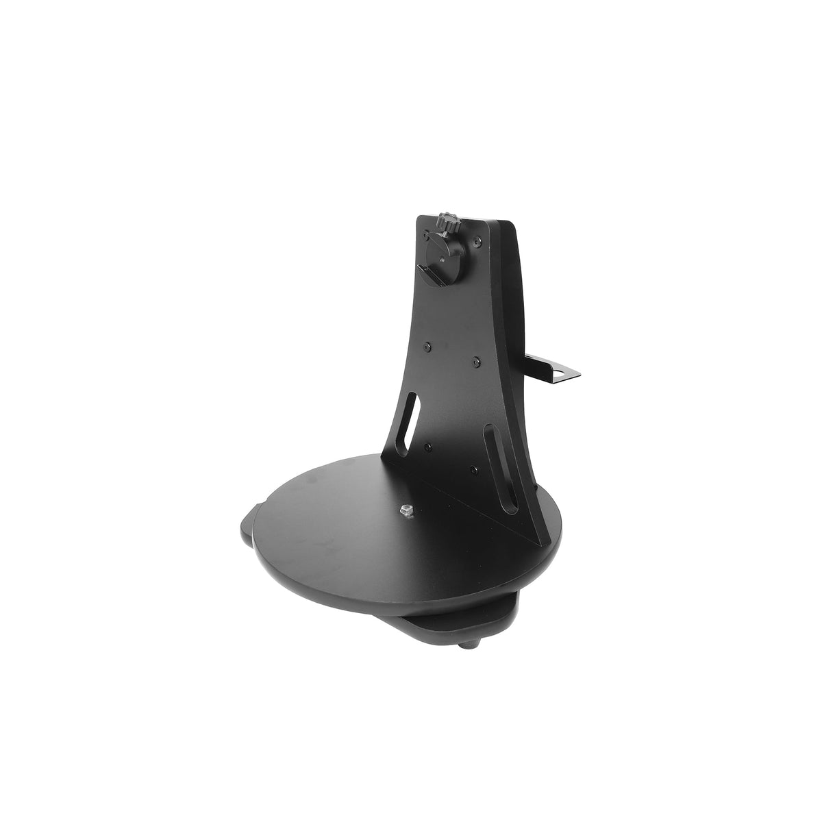 Rear view of the tabletop Dobsonian mount's rocker box and round base