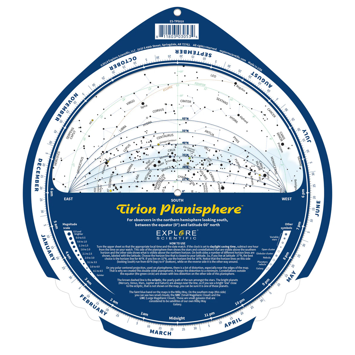 Tirion Double-Sided Multi-Latitude Planisphere | ES-TPS018 | 8118030305346