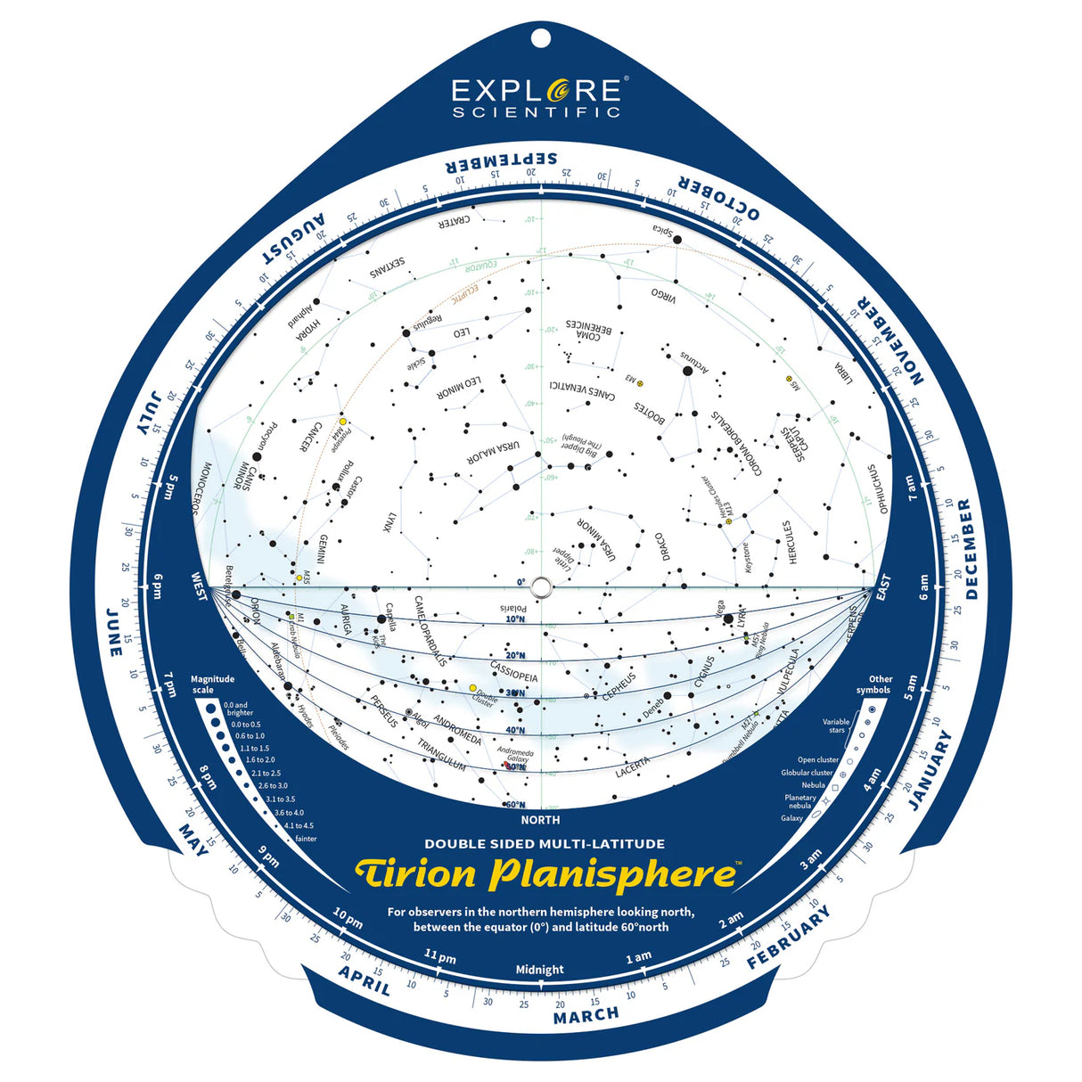 Tirion Double-Sided Multi-Latitude Planisphere | ES-TPS018 | 8118030305346