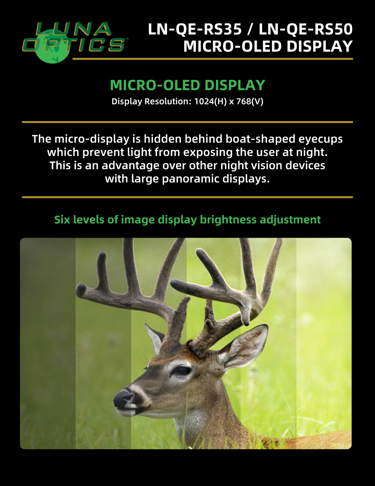 Luna Optics QE-RS50 infographic — File14 Display