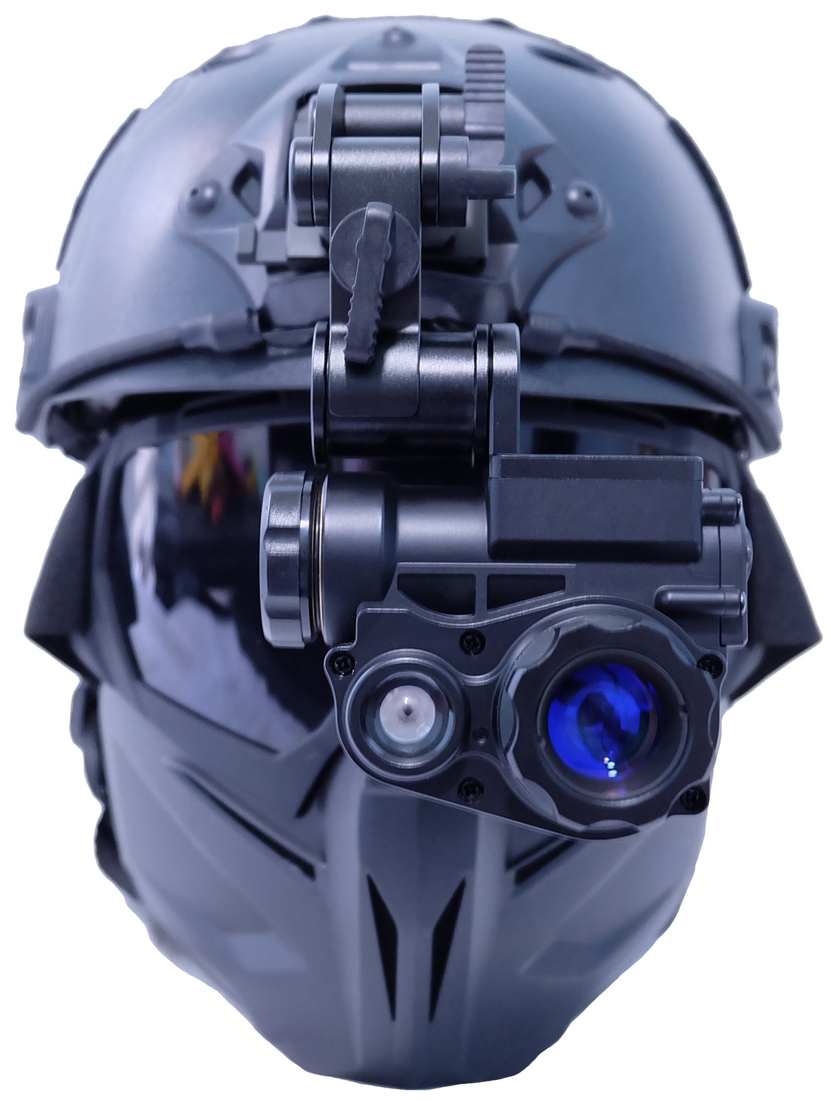 Luna Optics DTM1 mounted on tactical helmet showing NVG shroud configuration