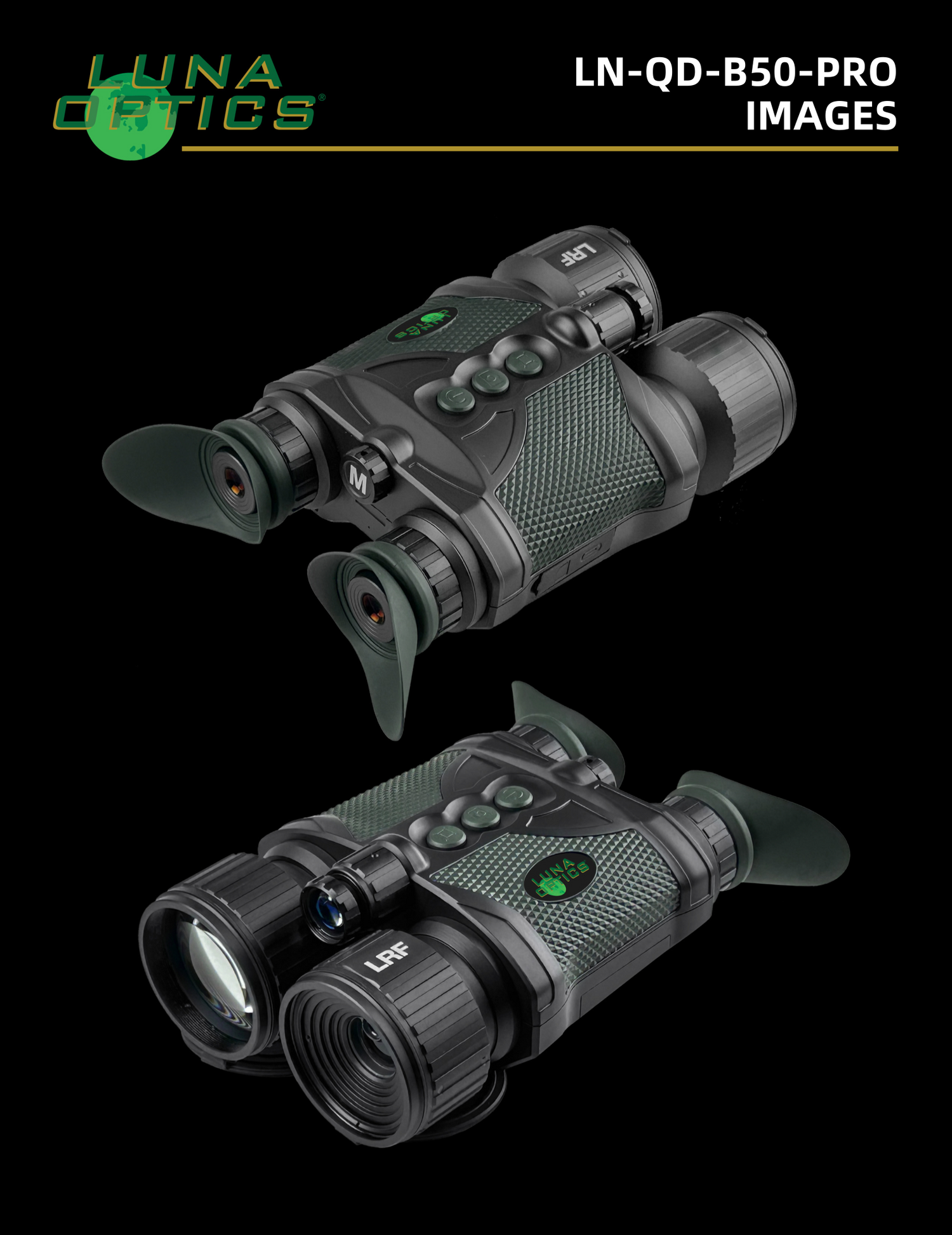 Luna Optics Quantum Digital 6-36x50 Day/Night Vision Binocular with Integrated 1635 yds Laser Rangefinder