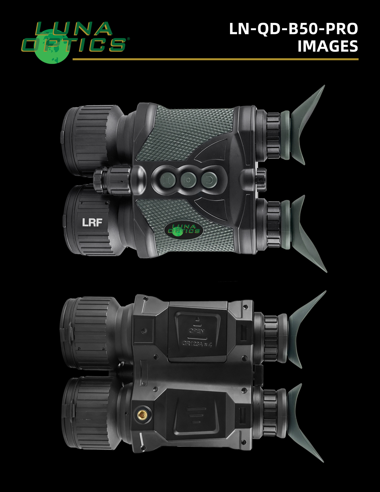 Luna Optics Quantum Digital 6-36x50 Day/Night Vision Binocular with Integrated 1635 yds Laser Rangefinder