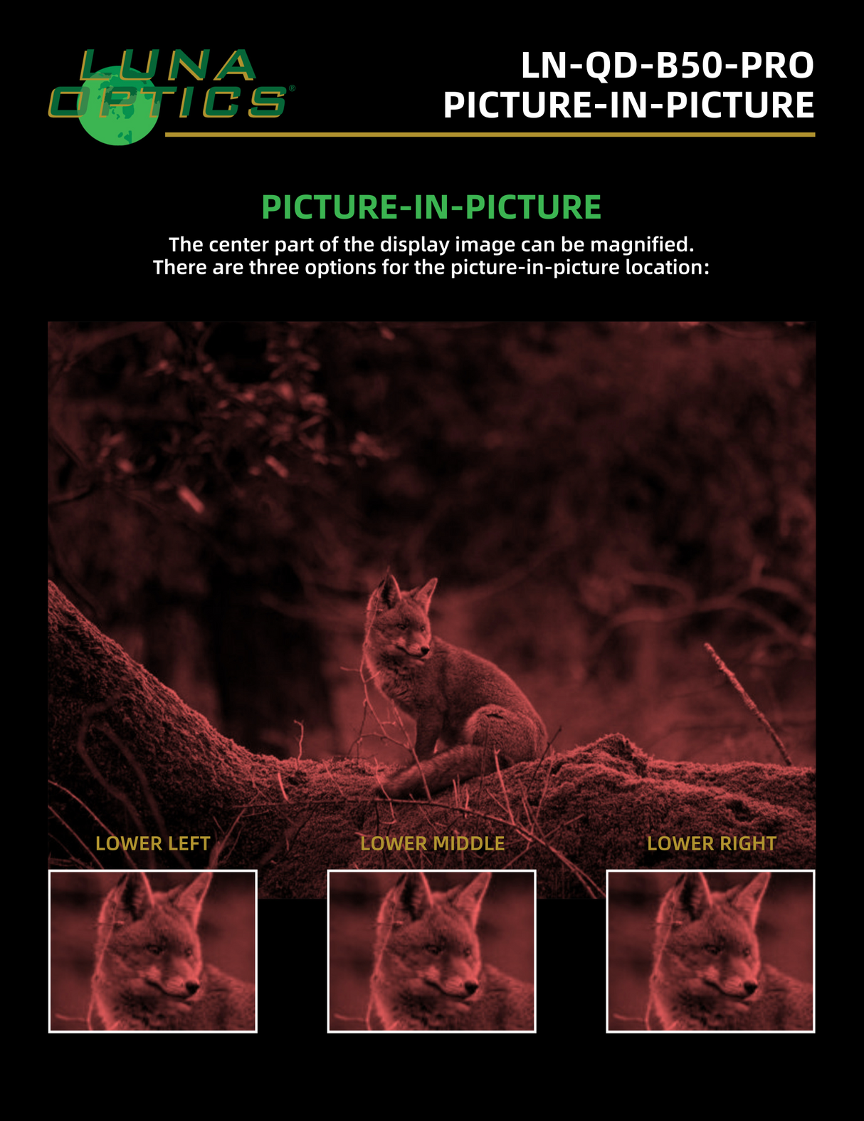 Luna Optics Quantum Digital 6-36x50 Day/Night Vision Binocular with Integrated 1635 yds Laser Rangefinder