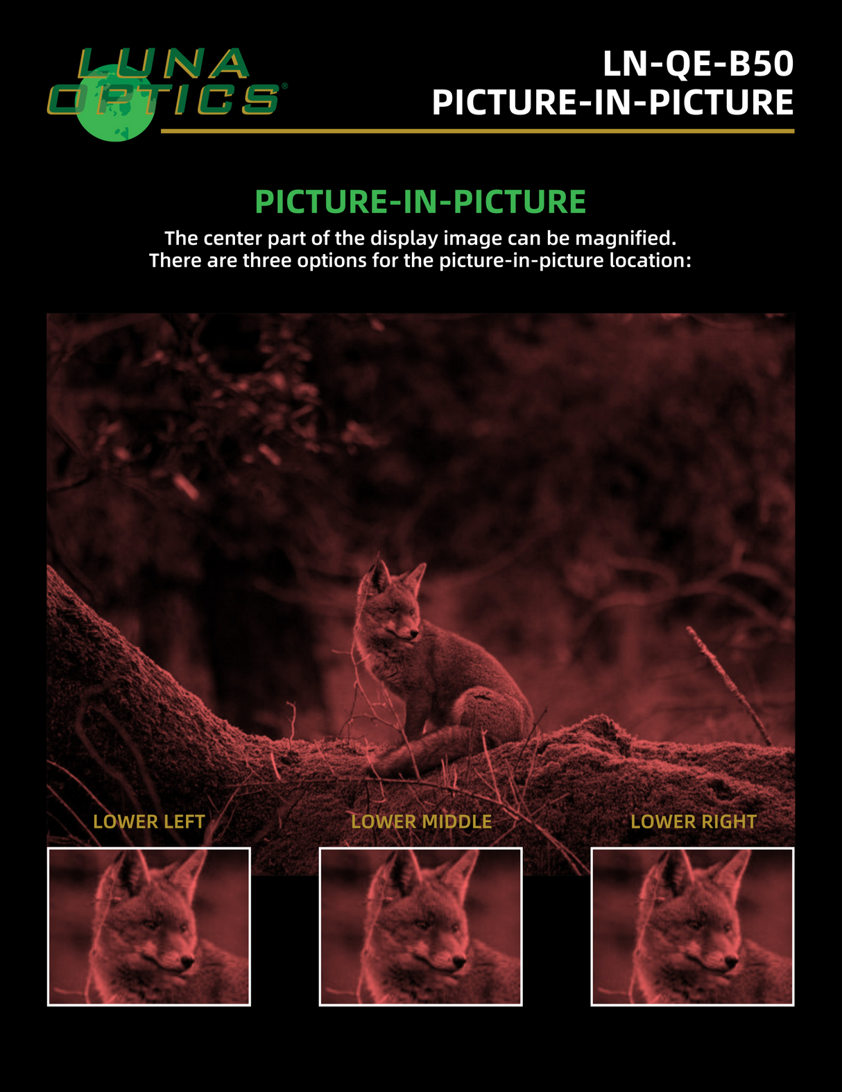 Luna Optics Quantum Elite 6-36x50 Day/Night Vision Binocular with Integrated 1635 yds Laser Rangefinder