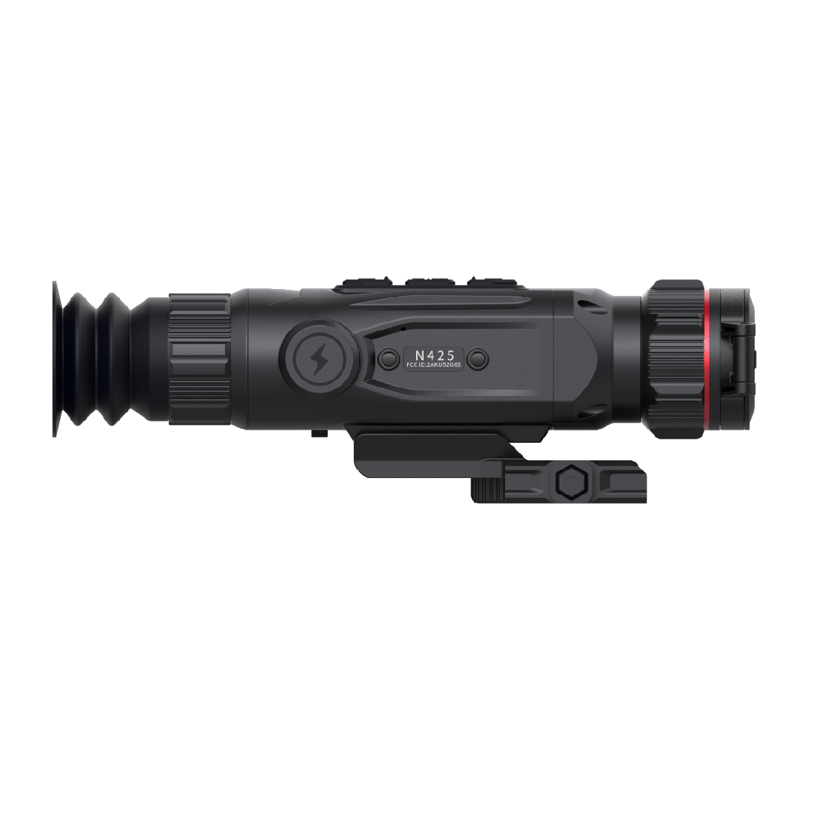 Guide Nova N425 thermal riflescope rear eyepiece view showing the 0.39 inch 1024x768 AMOLED display housing