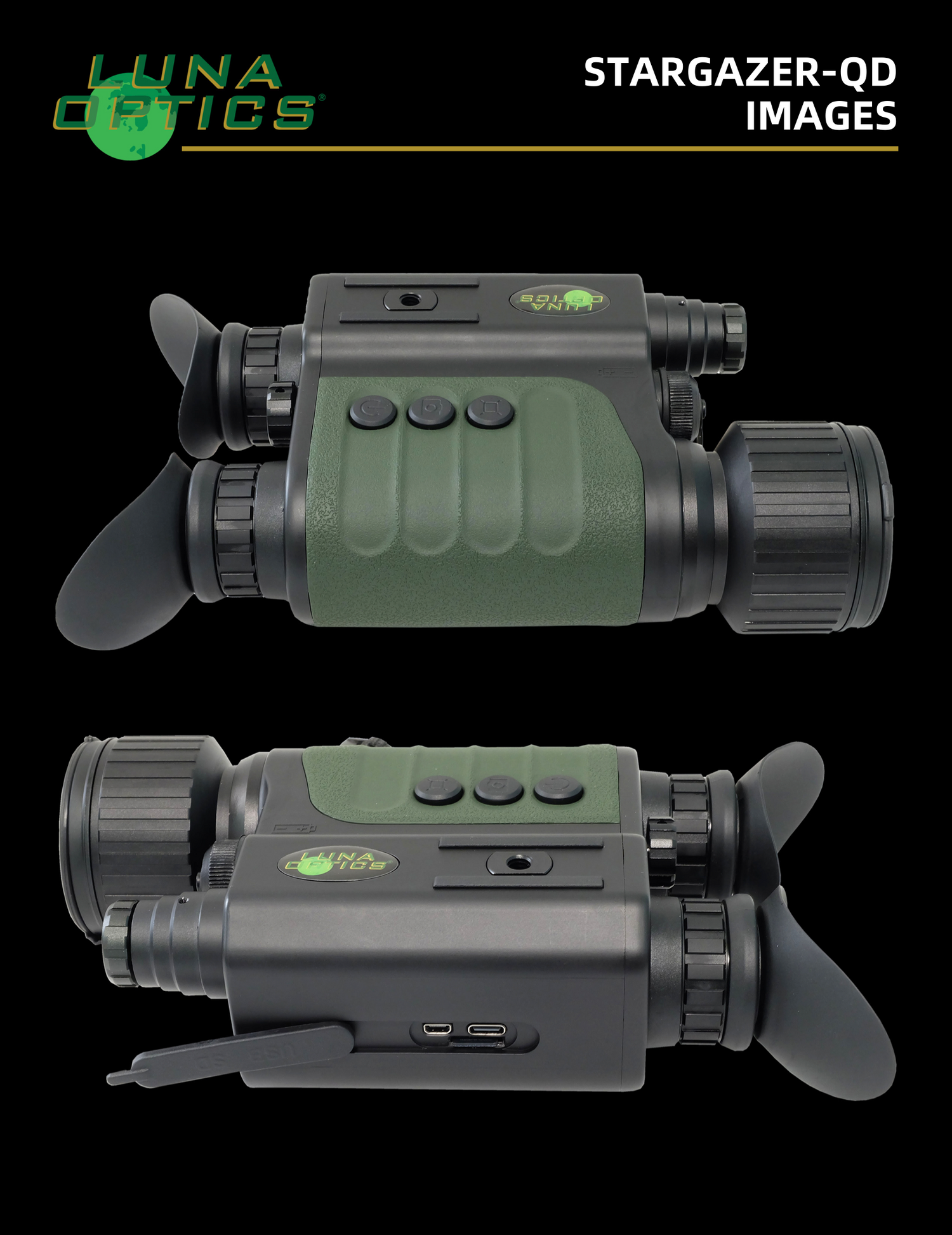 Luna Optics Quantum Digital 6-36x50 Day/Night Vision Binocular Stargazer-QD