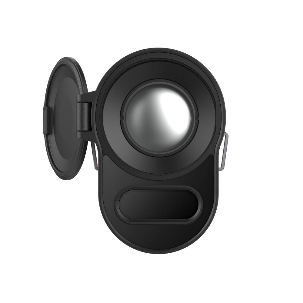 Guide TD 633L thermal monocular left side view showing Guide branding and USB-C port