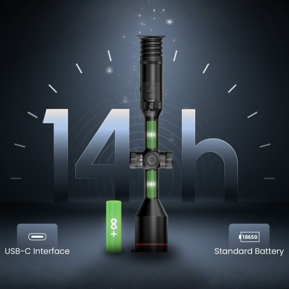 Guide TU650P thermal riflescope LRF module close-up