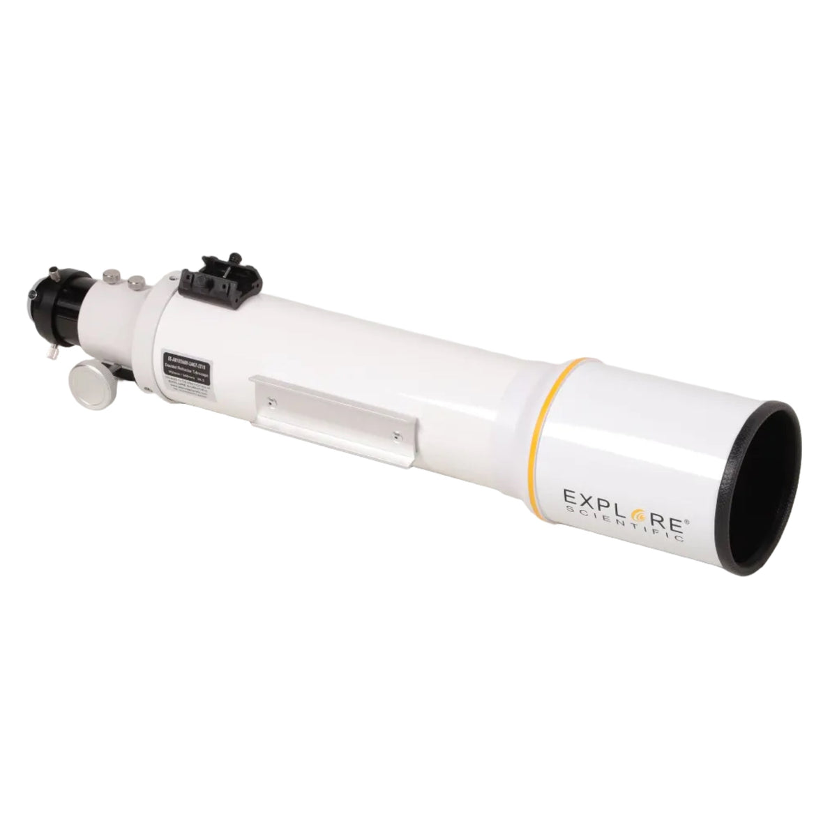Sidara Pro 102 optical tube on its own: white 102mm refractor with focuser, side view