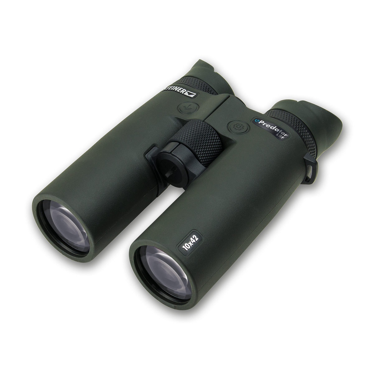 Steiner ePredator LRF 10x42 rangefinding binocular, angled view