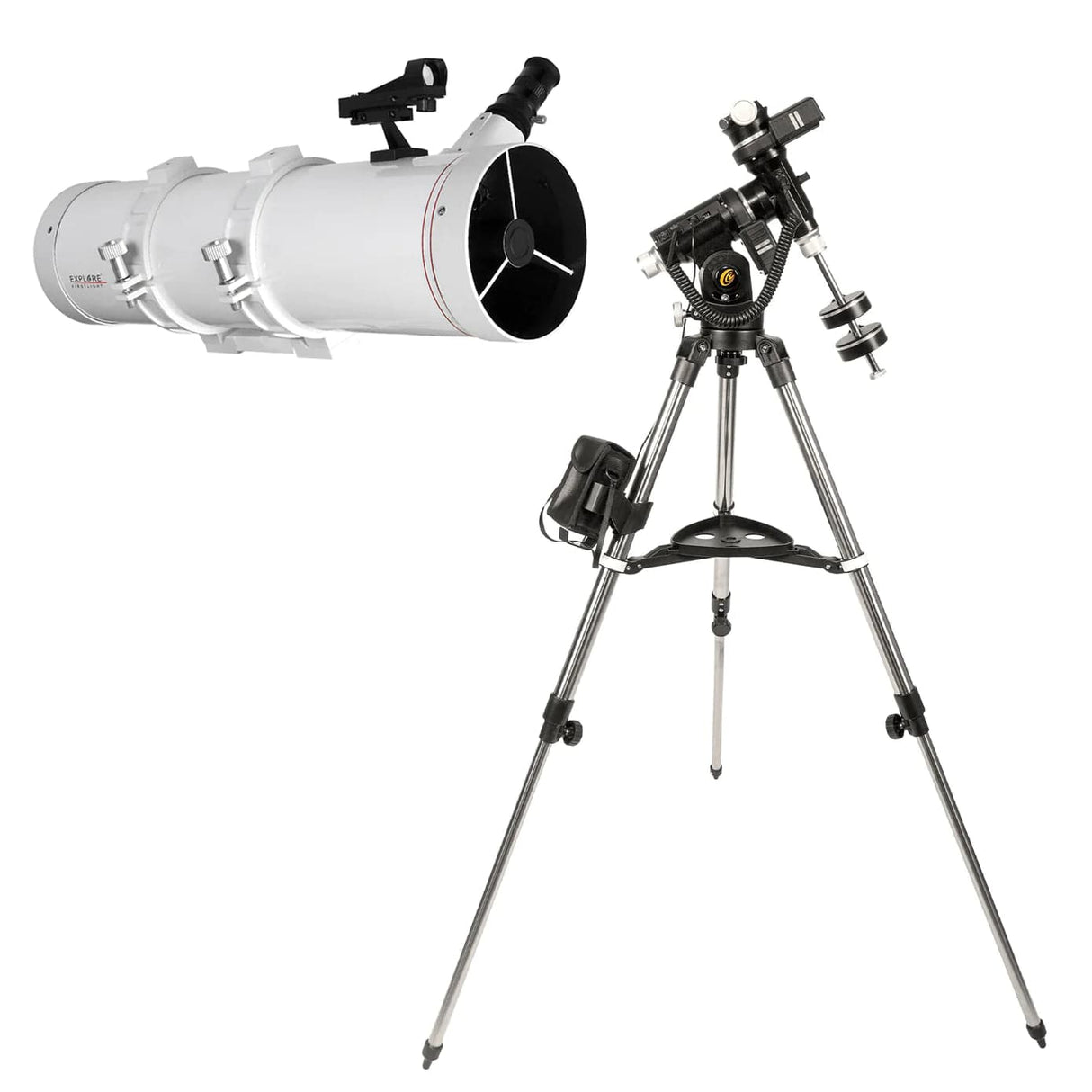 Explore FirstLight 130mm f/4.6 Newtonian Telescope with iEXOS-100 PMC-Eight Equatorial Tracker System | FL-N130600-IEXOS | 811803034570