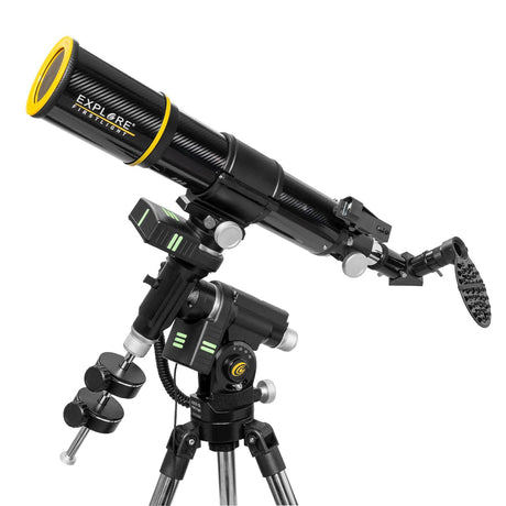 Explore FirstLight 80mm f/8 Carbon Fiber Refractor Telescope Go-To Tracker Combo with Solar Filter | ES-FLAR80640CF-IEXOS | 811803035560