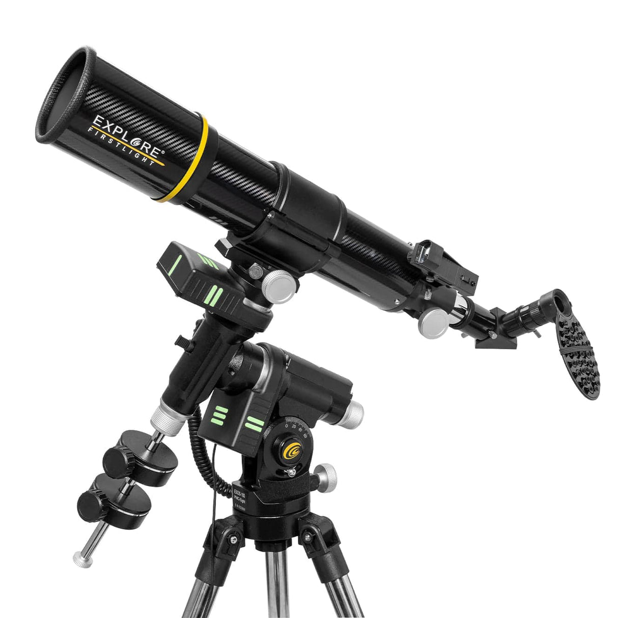 Explore FirstLight 80mm f/8 Carbon Fiber Refractor Telescope Go-To Tracker Combo with Solar Filter | ES-FLAR80640CF-IEXOS | 811803035560