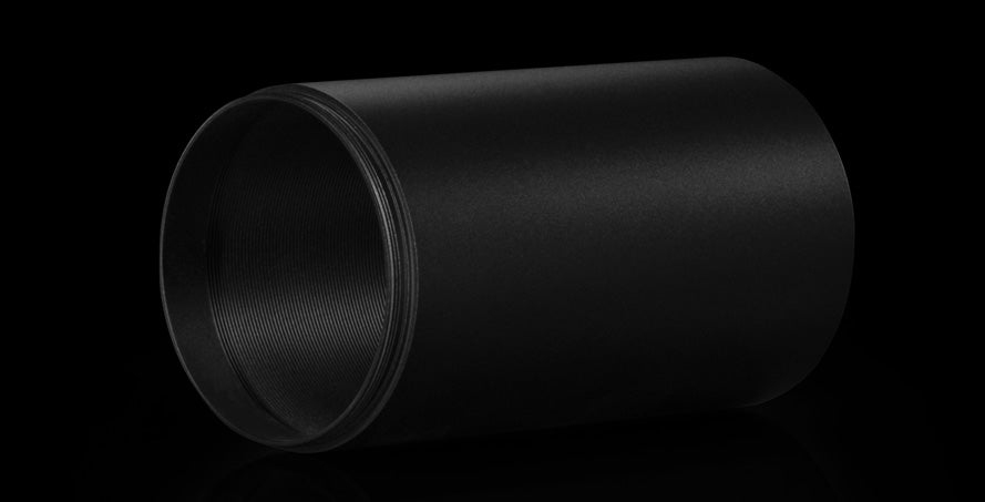 Athlon riflescope sunshade threaded end view — Ares ETR / Ares BTR / Midas BTR / Helos BTR GEN2 50mm Sunshade