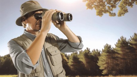 Close-up of a binocular diopter adjustment ring showing the scale markings