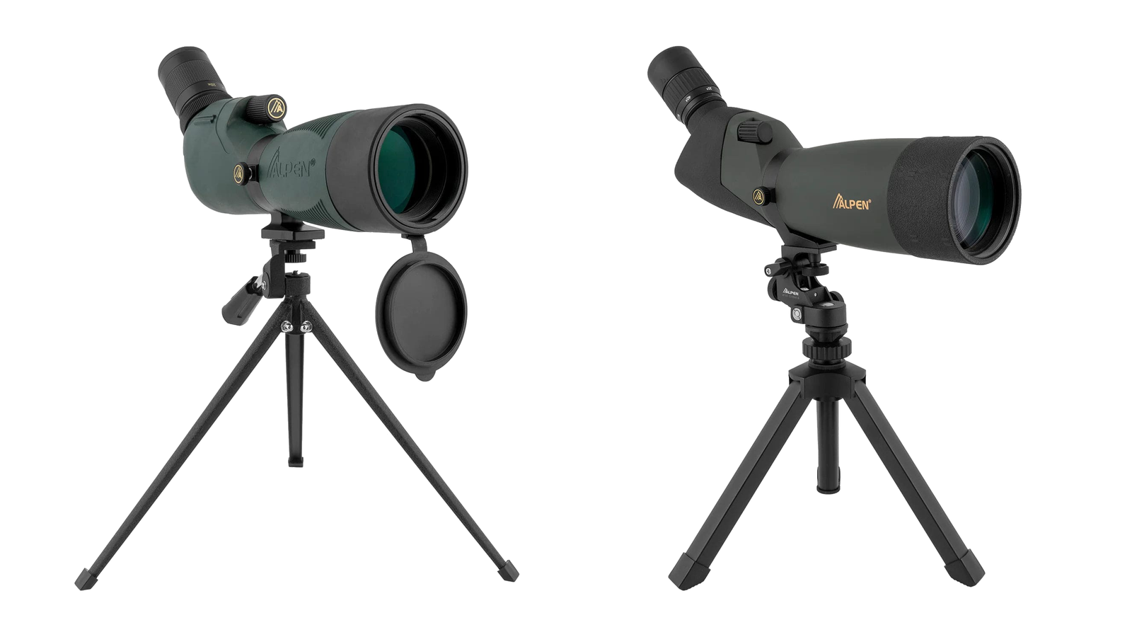 Alpen Kodiak 20-60x60 and Shasta Ridge 20-60x80 spotting scopes compared side by side