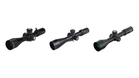 Three Athlon riflescopes across the range: Argos BTR GEN3, Helos BTR GEN2 and Cronus BTR GEN2 UHD, shown side by side