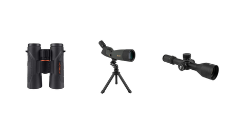 Binocular diopter adjustment ring close-up showing the plus and minus scale markings