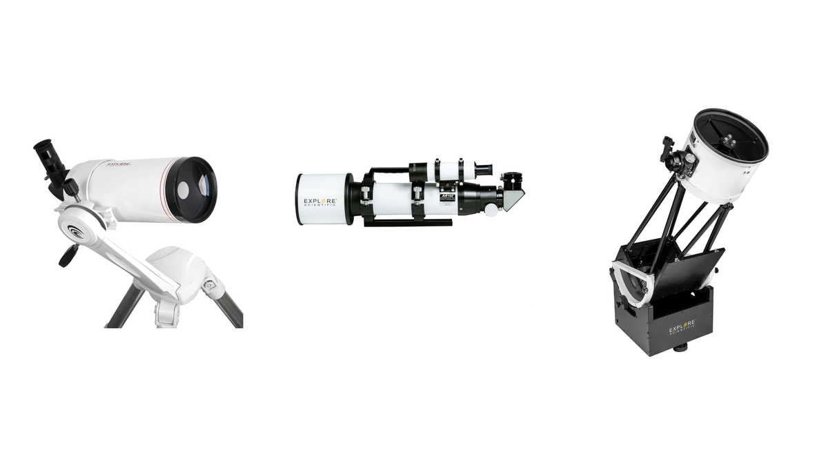 Explore Scientific Maksutov-Cassegrain, refractor and Dobsonian telescopes side by side for planetary observing