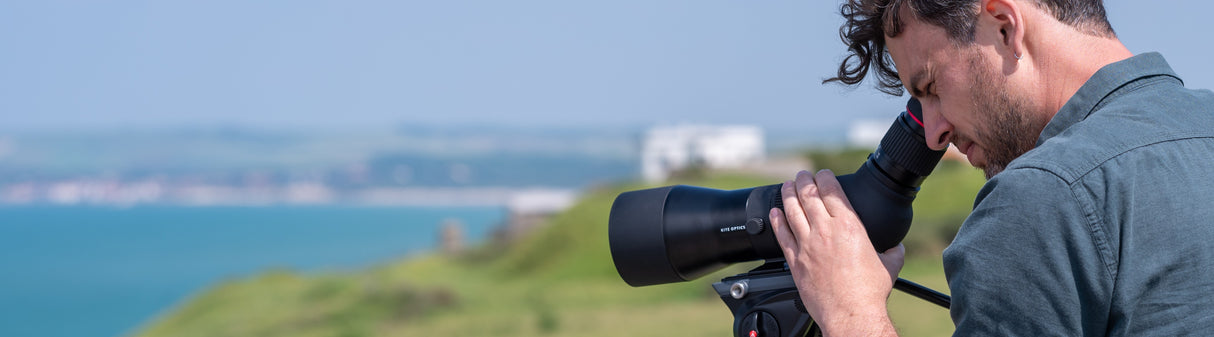 Kite Optics KSP 80 HD2 spotting scope in use during outdoor wildlife observation