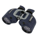 Steiner Commander 7x50 marine binoculars, top-down three-quarter view showing the open-bridge chassis and 50mm objective lenses