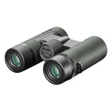 Hawke Vantage 8x32 binocular, rear view showing twist-up eyecups, diopter ring and 8x32 eyecup markings