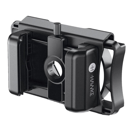 Hawke Digi-Scope Smartphone Adapter — black ABS eyepiece clamp with adjustable spring-loaded phone cradle and locking thumb screw