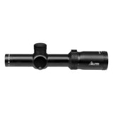 Alpen Kodiak 1-4x24 objective lens detail showing 24mm front glass and fully multi-coated surface