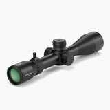 Athlon Ares HLR 4-24x50 riflescope eyepiece side showing magnification ring, throw lever, and capped windage turret