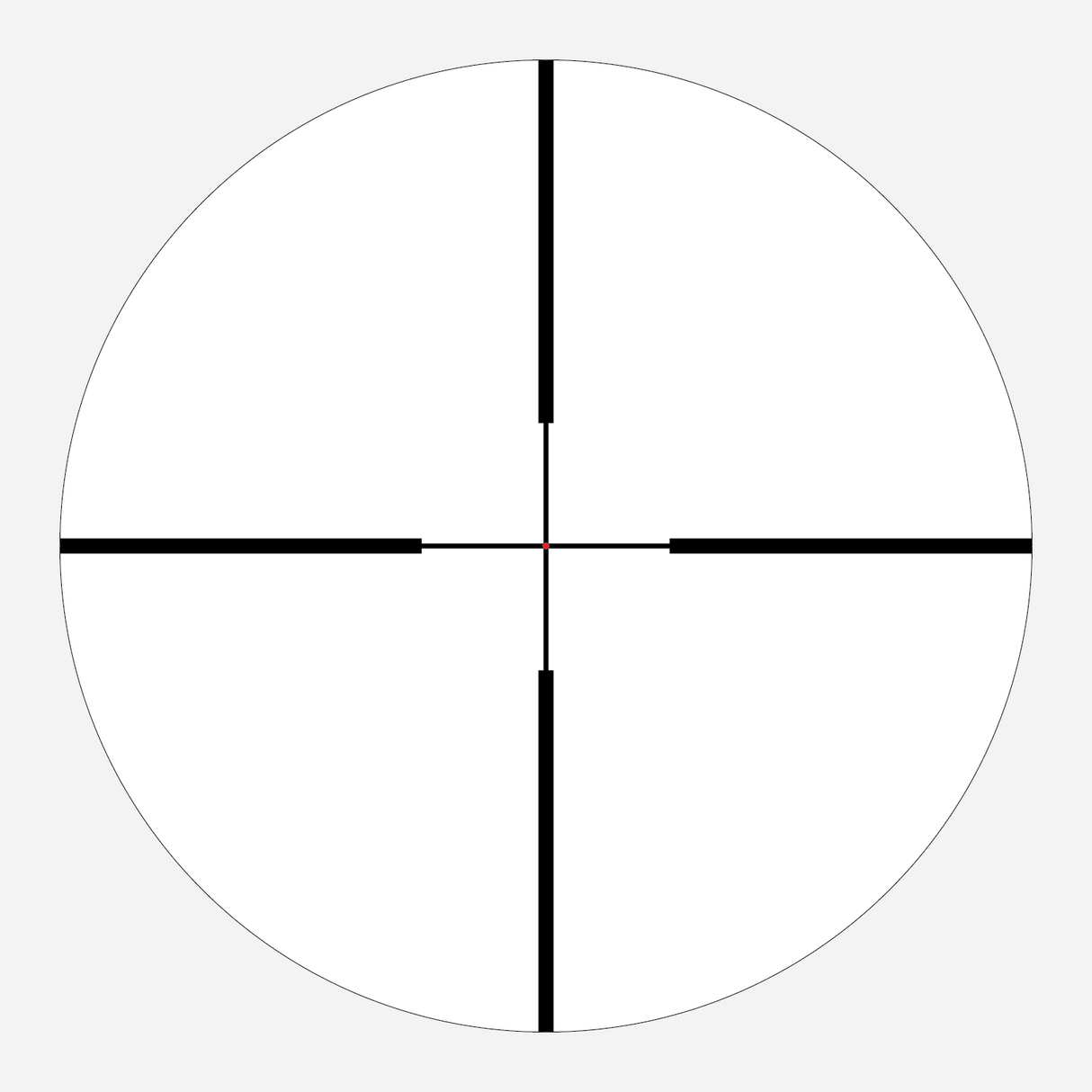 AHMC1 Fiber Dot MOA reticle pattern for Athlon Ares HLR showing illuminated center dot and MOA hash marks