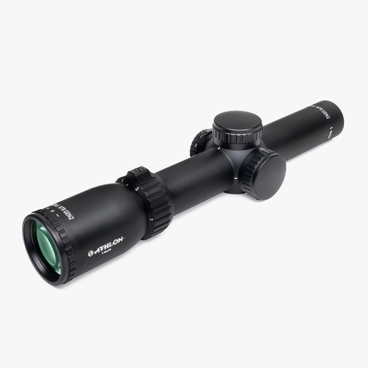 Athlon Midas BTR Gen2 HD 1-6x24 riflescope eyepiece view showing fast-focus ring and magnification adjustment