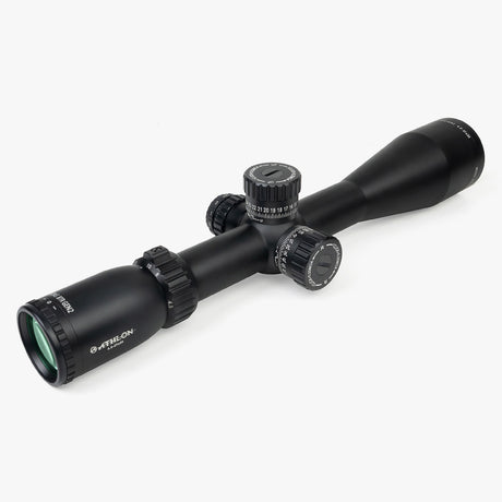 Athlon Midas BTR Gen2 HD 4.5-27x50 riflescope eyepiece view showing fast-focus ring and magnification adjustment