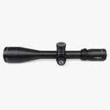 Athlon Midas BTR Gen2 HD 4.5-27x50 riflescope side profile showing 13.8-inch length, exposed turrets, and 30mm tube