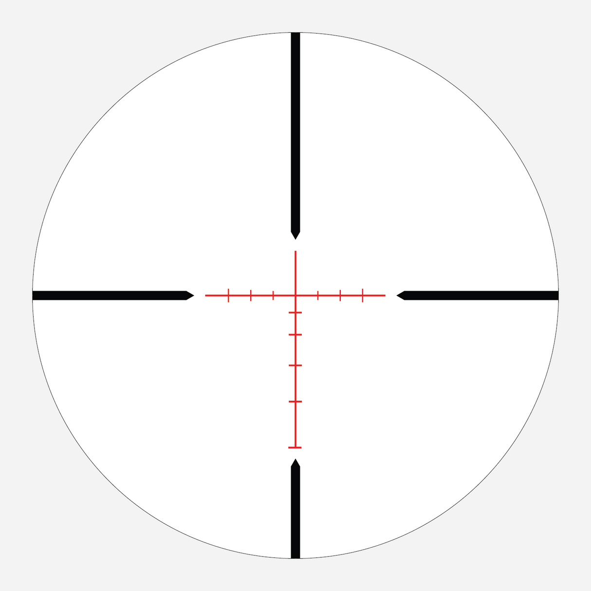 BDC 600A SFP IR MOA reticle diagram showing bullet drop compensation holdover points to 600 yards