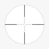 MIL-DOT reticle pattern with mil-spaced hash marks
