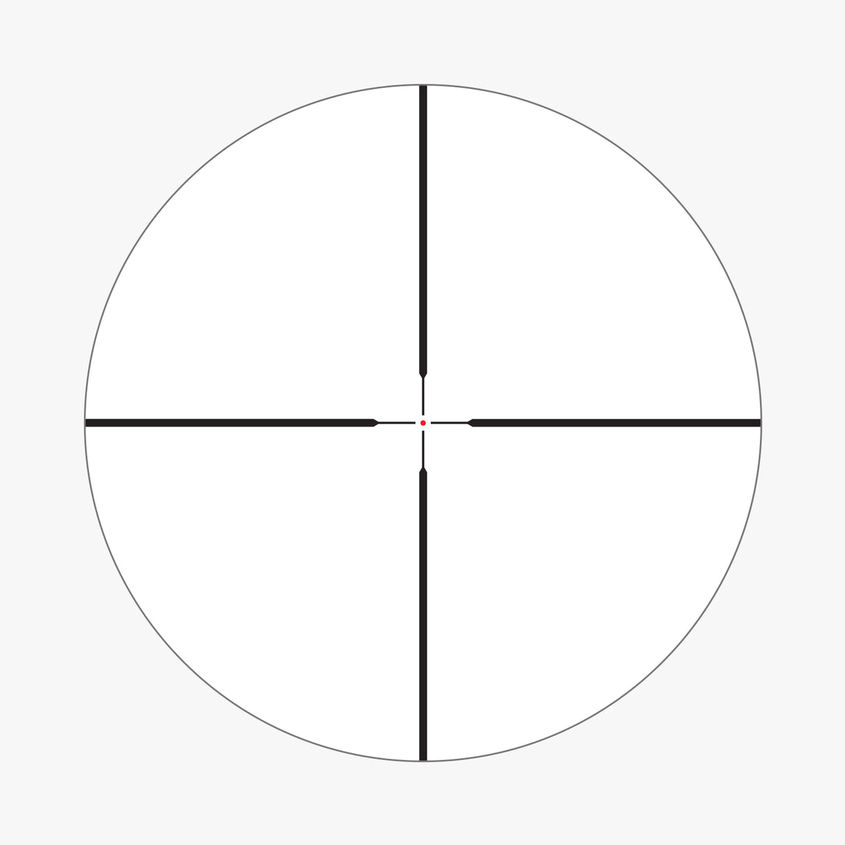 AHMC SFP IR MOA reticle pattern showing illuminated center dot with hash marks