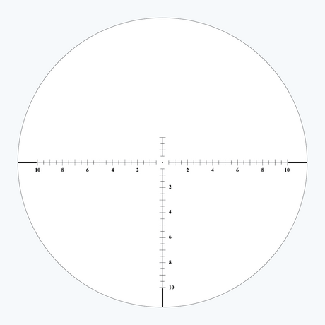 ABLR4 SFP MOA reticle diagram showing ultra-fine center dot, 0.5 MOA hash marks, and numbered holdover points