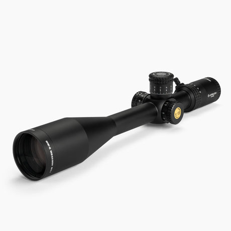 Athlon Optics Argos BTR GEN3 10-40x56 riflescope front three-quarter view showing 30mm tube, exposed turrets, and 56mm objective bell