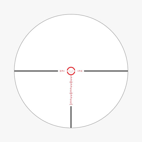 ATSR3 SFP IR MOA reticle view showing illuminated 12 MOA center circle, center dot, and 2 MOA hash marks