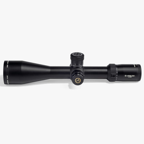 Athlon Optics Helos BTR GEN2 6-24x56 side profile showing magnification ring, side focus parallax knob, and eyepiece