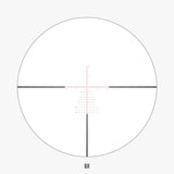 APRS6 FFP IR MIL reticle view at 6x magnification showing Christmas-tree holdover pattern and floating center dot