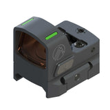Alpen Argus Sub-Compact open red dot sight three-quarter view showing RMRc mounting footprint and top-facing brightness controls