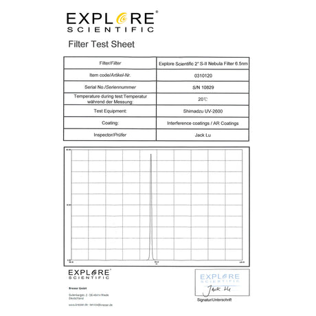 Nebula Filter S-II 2-inch 6.5nm | 310120 | 812257017171